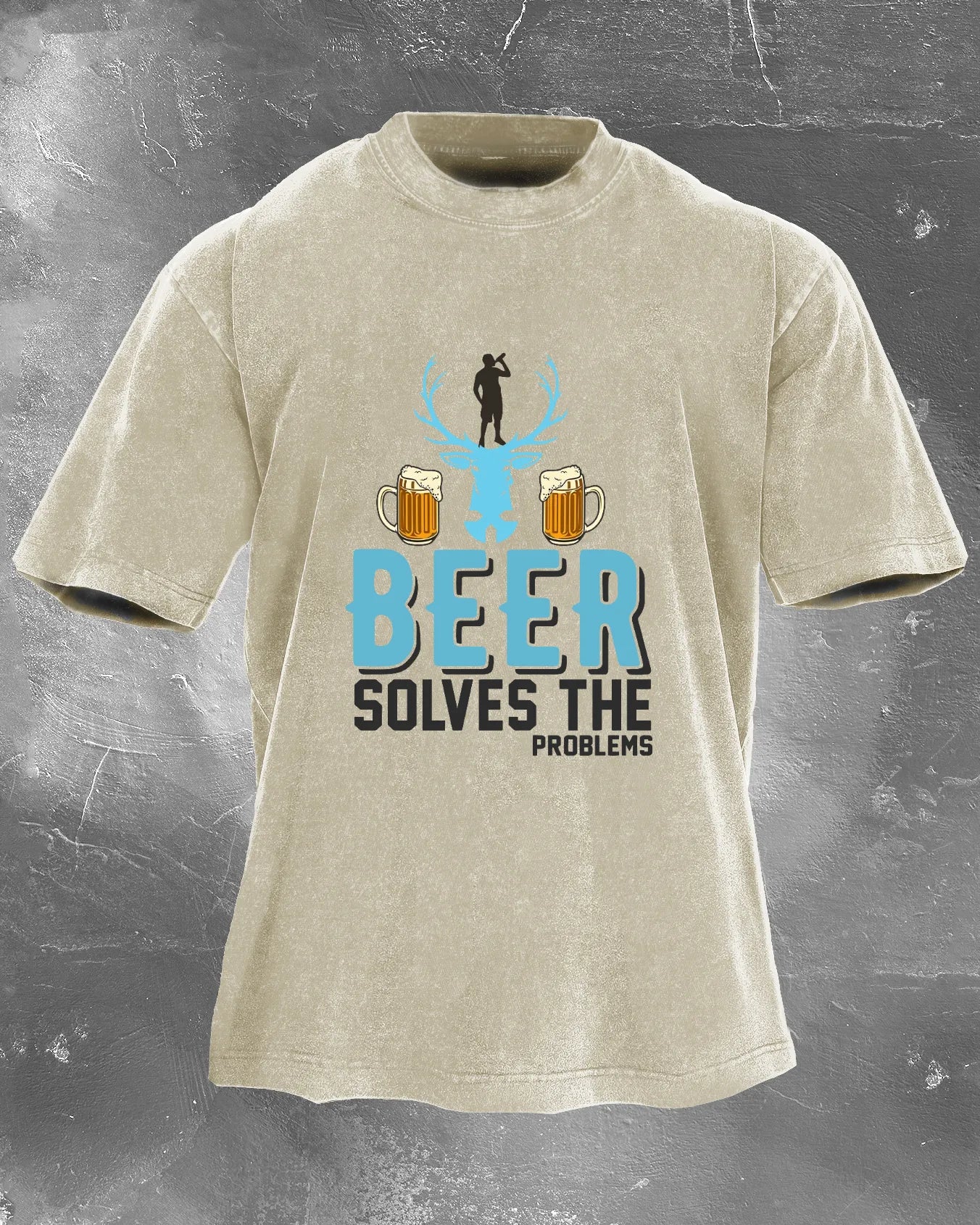 Beer Solves The Problems Washed T-Shirt