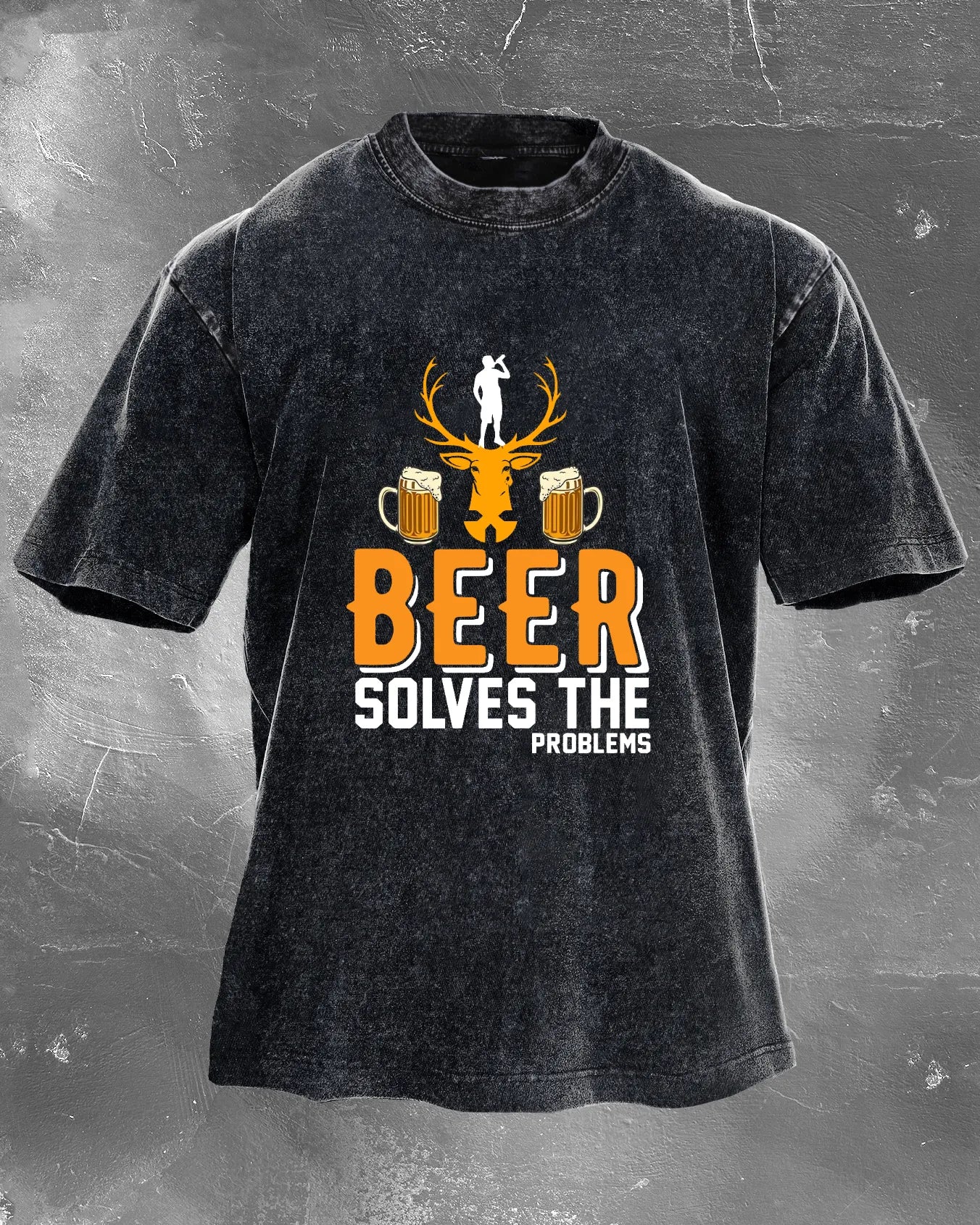 Beer Solves The Problems Washed T-Shirt